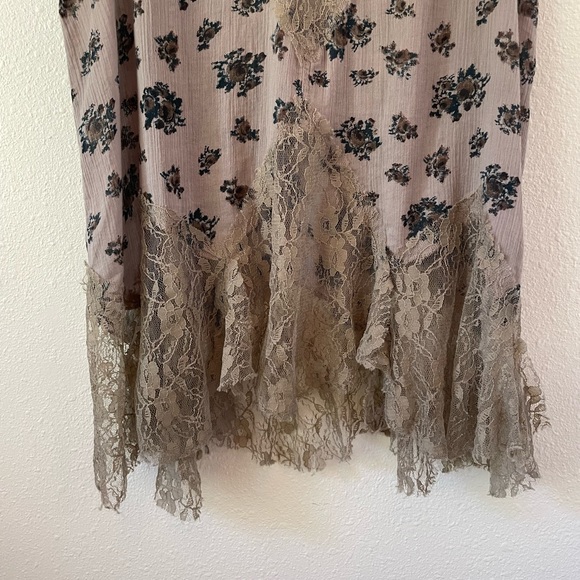Free People Floral Lace Fringe Camisole/Tank Bell Trapeze Size XS - Picture 9 of 11